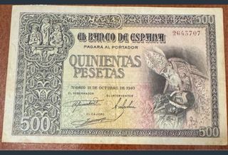 Billete 500 pesetas 1940 Conde Orgaz