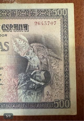 Billete 500 pesetas 1940 Conde Orgaz