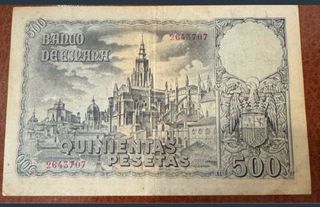 Billete 500 pesetas 1940 Conde Orgaz
