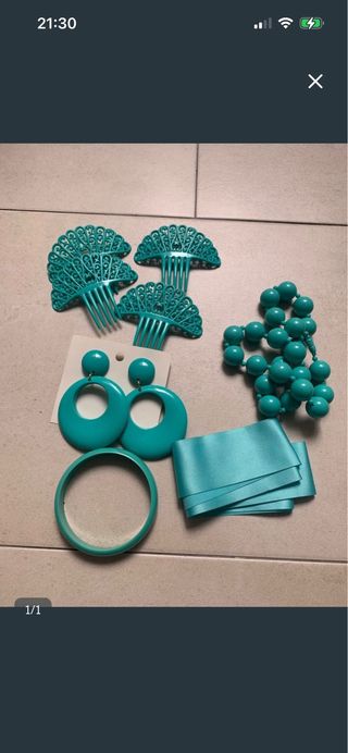 Adornos flamenca verde agua