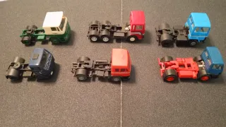 6 teste di trattori di camion in miniatura 1/87