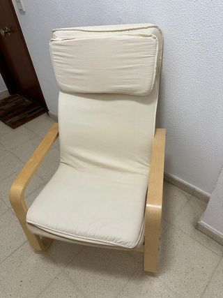 Poltrona relax in tessuto e legno