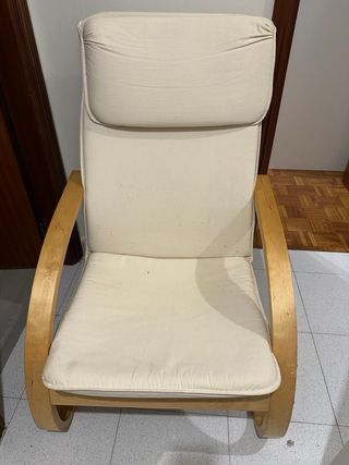 Poltrona relax in tessuto e legno