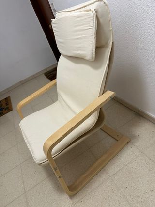 Poltrona relax in tessuto e legno