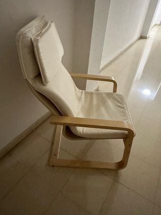 Poltrona relax in tessuto e legno