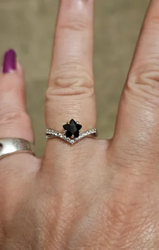 Anillo Plata Estrella Negra Espinela