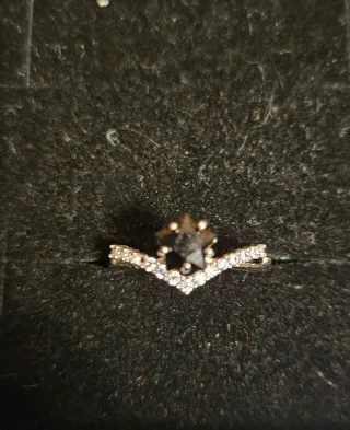 Anillo Plata Estrella Negra Espinela