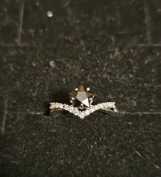 Anillo Plata Estrella Negra Espinela