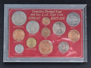Monedas del Reino Unido (1967) en cartera completa