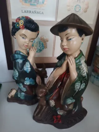 Pareja Figuras Asiáticas Vintage