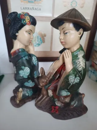 Pareja Figuras Asiáticas Vintage
