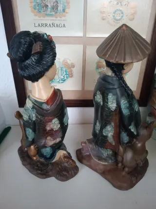 Pareja Figuras Asiáticas Vintage