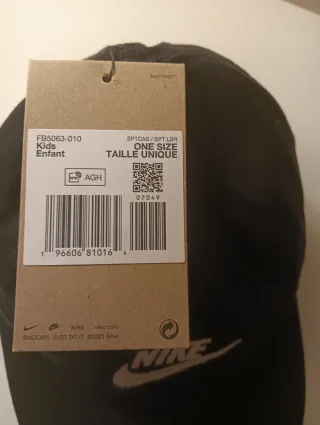 Gorra Nike Negra Niños