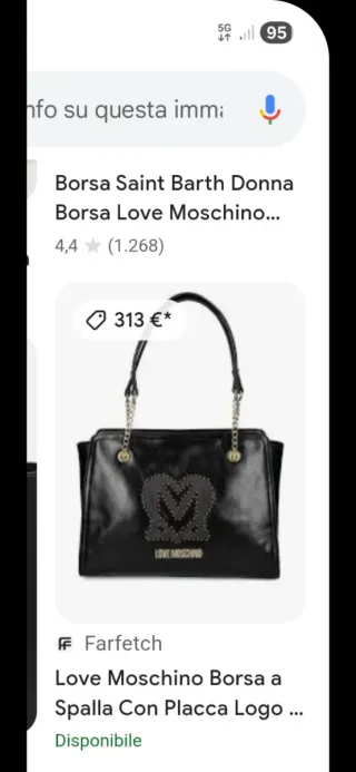 Borsa Love Moschino nera con borchie oro