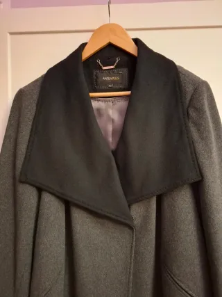 Chaquetón paño gris y negro