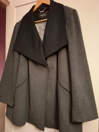 Chaquetón paño gris y negro