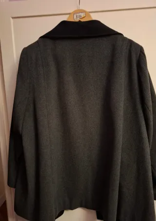 Chaquetón paño gris y negro