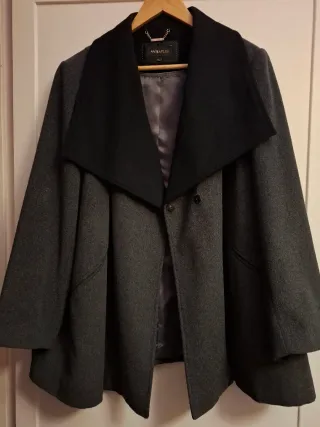 Chaquetón paño gris y negro