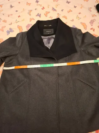 Chaquetón paño gris y negro