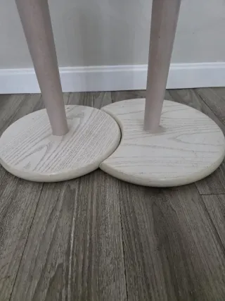 Conjunto Mesa Auxiliar Cristal y Madera