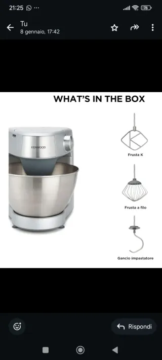 Kenwood Impastatrice Planetaria Prospero+