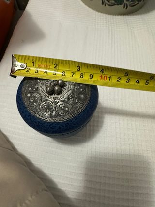 Preciosos joyeros decorados en azul y plata