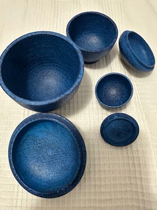 Preciosos joyeros decorados en azul y plata