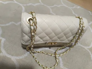 Bolso piel beige guateado tipo Chanel