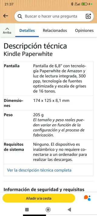 Kindle Paperwhite 11ª Generación