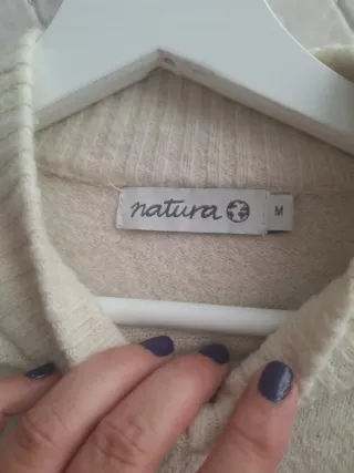 Jersey Natura Talla 42 Rayas Beige Marrón