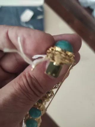 Pulsera y pendientes oro de 18 kts con turquesas