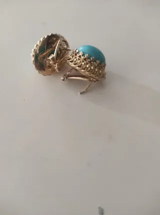 Pulsera y pendientes oro de 18 kts con turquesas