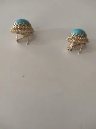 Pulsera y pendientes oro de 18 kts con turquesas