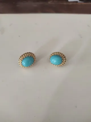 Pulsera y pendientes oro de 18 kts con turquesas