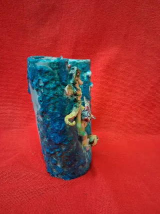 Vaso Vietri ceramica anni '60 scena marina