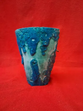 Vaso Vietri ceramica anni '60 scena marina