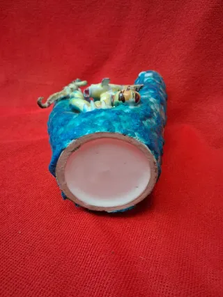 Vaso Vietri ceramica anni '60 scena marina