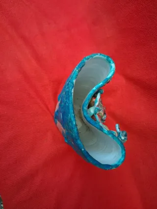 Vaso Vietri ceramica anni '60 scena marina