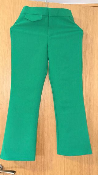 Pantalón Zara Verde Talla S