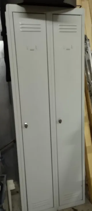 Taquilla metálica 2 módulos gris