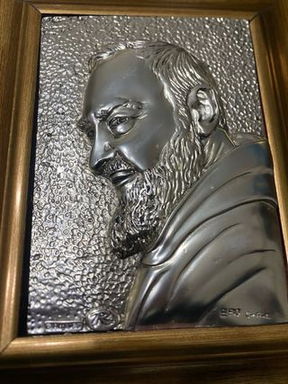 Quadro Padre Pio Argento 925