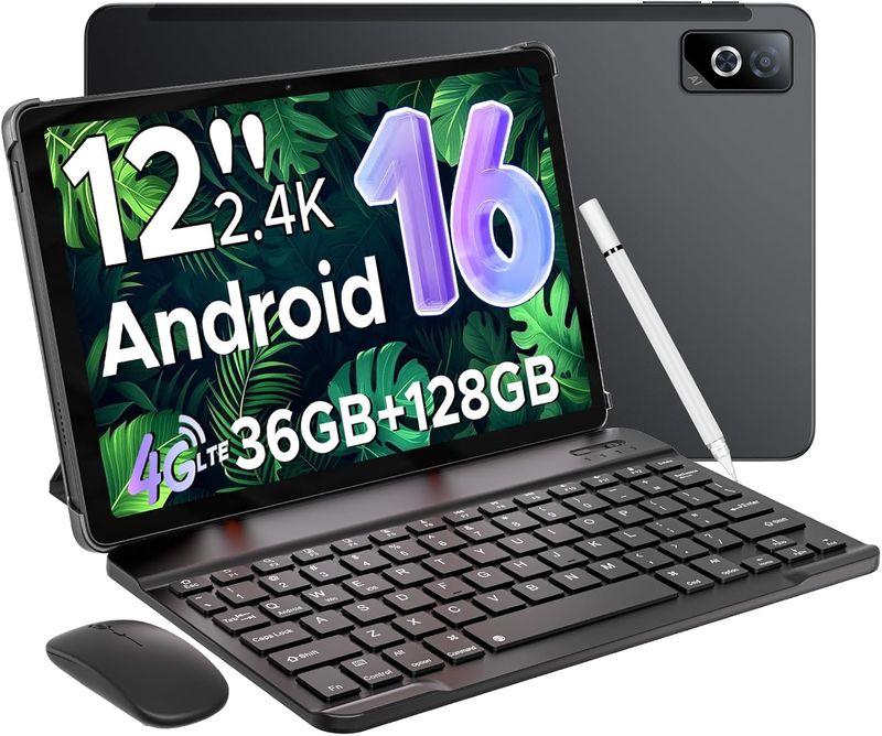 Tablet Android con teclado ratón y puntero