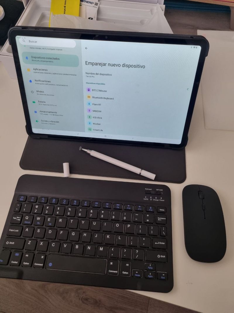 Tablet Android con teclado ratón y puntero afbeelding 3