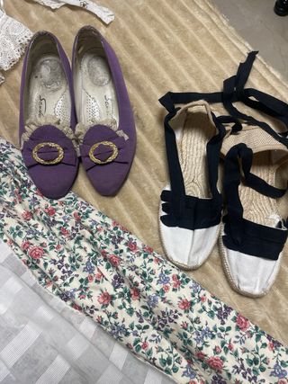 Traje de Huertana Niña Morado y Blanco