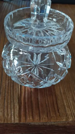 Azucarero de cristal tallado sin estrenar