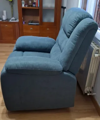 Sillón Relax,reclinable, Eléctrico, Azul petróleo.