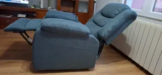 Sillón Relax,reclinable, Eléctrico, Azul petróleo.