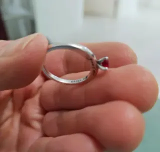 Conjunto Pandora Corazón Rojo Plata