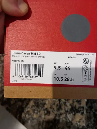 Zapatillas Botin Puma Caven Marrones y Blancas