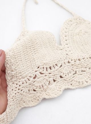 Top Crochet Hecho a Mano Beige
